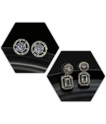 Charms White Stud Earrings ( Pack of 2 )