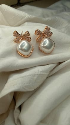 Pearl Bow Earrings