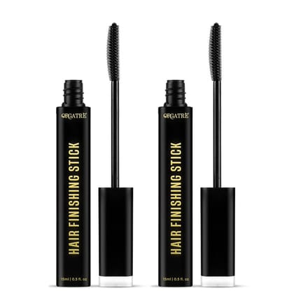 Orgatre Hair Finishing Stick For Women - Pack of 2 (15Ml Each) | Hair Wax Stick For Flyaway Hairs | Use As Hair Setting Spray For Women | Non-Greasy And Non-Sticky Hair Stick Gel Orgatre Hair Finishing Stick For Women - Pack of 2 (15Ml Each) | Hair Wax S