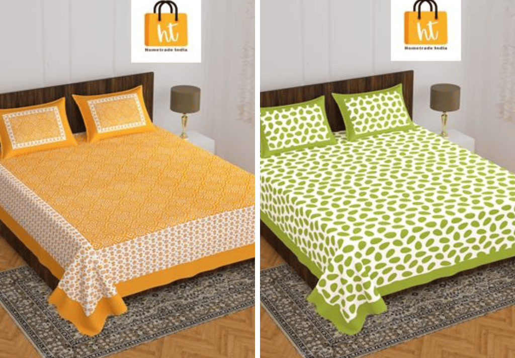 2201-Hometrade India- Standard Double Size (90*100 in )-Combo Double Bedsheet