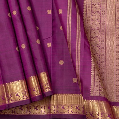 Magenta Kanchipuram Silk Saree For Wedding Wear PV NYC  1478