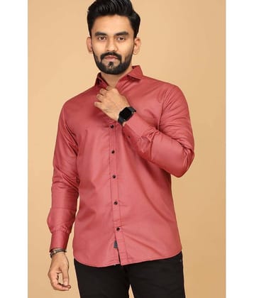 STI Viscose Regular Fit Solids Full Sleeves Men's Casual Shirt - Coral ( Pack of 1 )