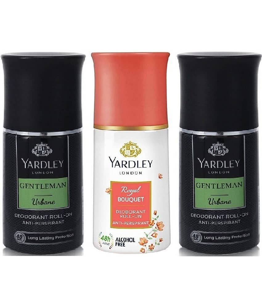 Yardley London - ROYAL BOUQUTE & 2 URBAN Deodorant Roll-ons for Men,Women 150 ml ( Pack of 3 )