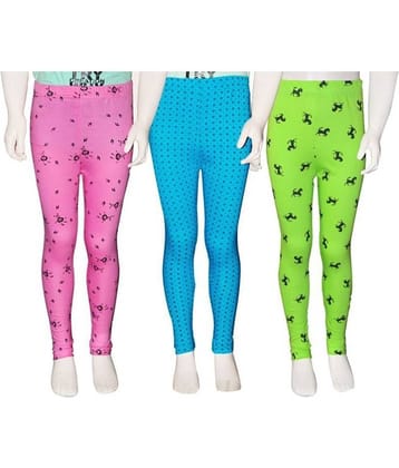 FnMe Pack of 3 Girls 100% Cotton Leggings ( Baby Pink )