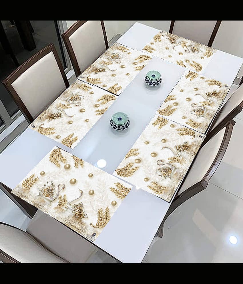 Revexo PVC Abstract Rectangle Table Mats ( 40 cm x 30 cm ) Pack of 6 - Multi