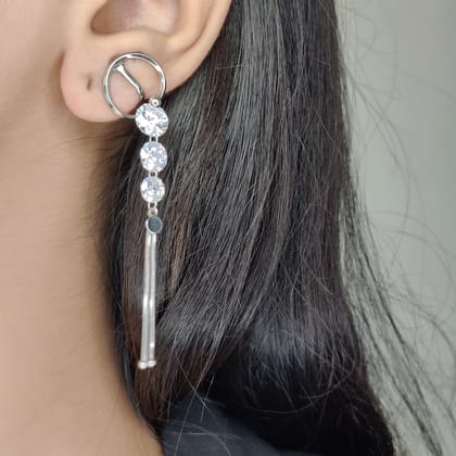 Stone Clip Ons- Silver