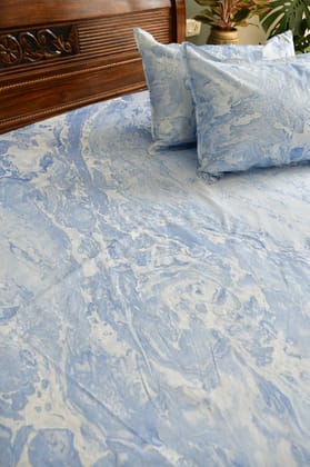 Blue Marble Bedsheet - Add Elegance to Your Bedroom King Size