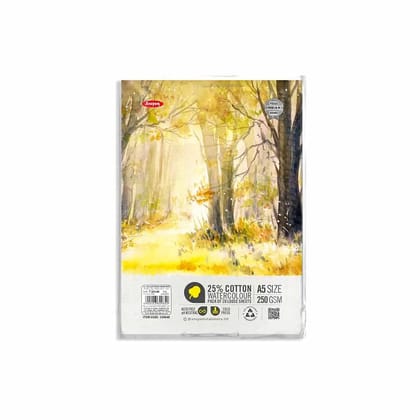 Anupam 25% Cotton Watercolour Paper Loose Sheets 250 Gsm Cold Pressed-A5 / 20 Sheets
