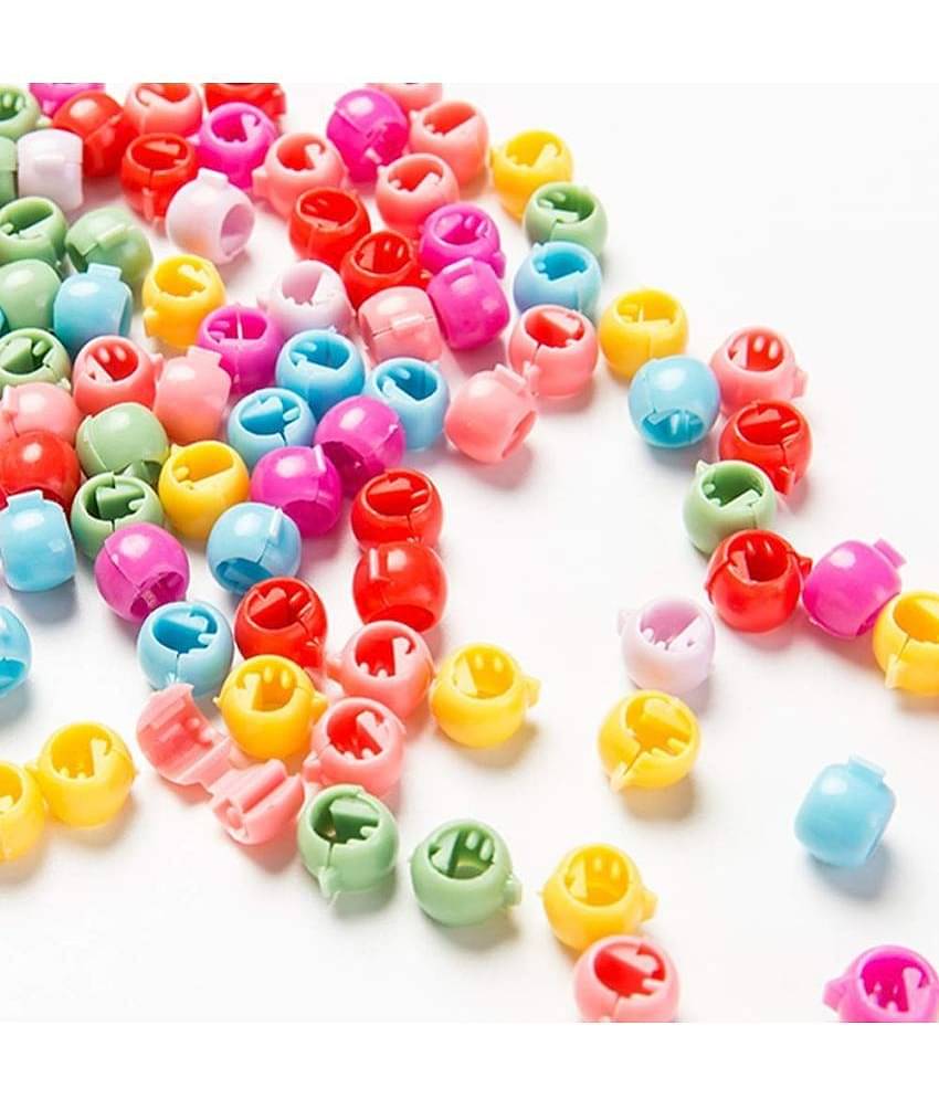 Hair Accessories Small Hair Claw Beads Clips, Candy Color Plastic Hair Clips for Girls & Women - Multicolor | Pack of 50 Pieces