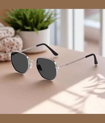 BANDSMITH Silver Oval Sunglasses ( Pack of 1 )