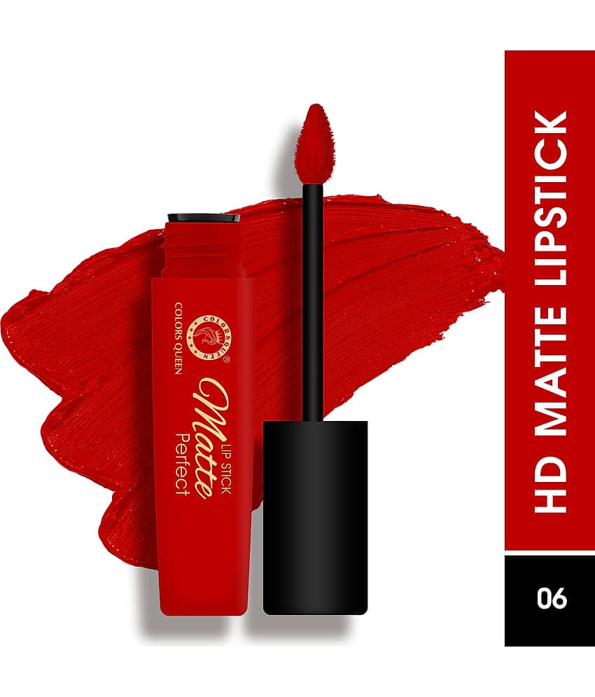 Colors Queen Matte Perfect Non Transfer Matte Liquid Lipstick 3g, Brick Red (Shade - 10)