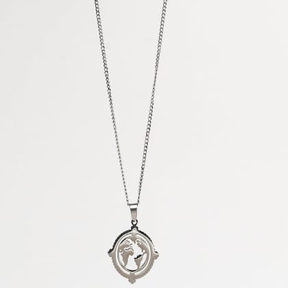 GLOBE (SILVER) Pendant+ Chain