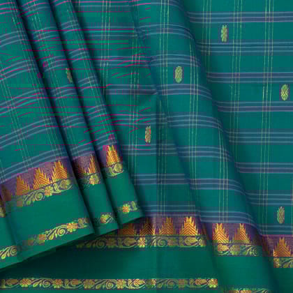 Blue Chettinad Cotton Saree PV SK CC 262