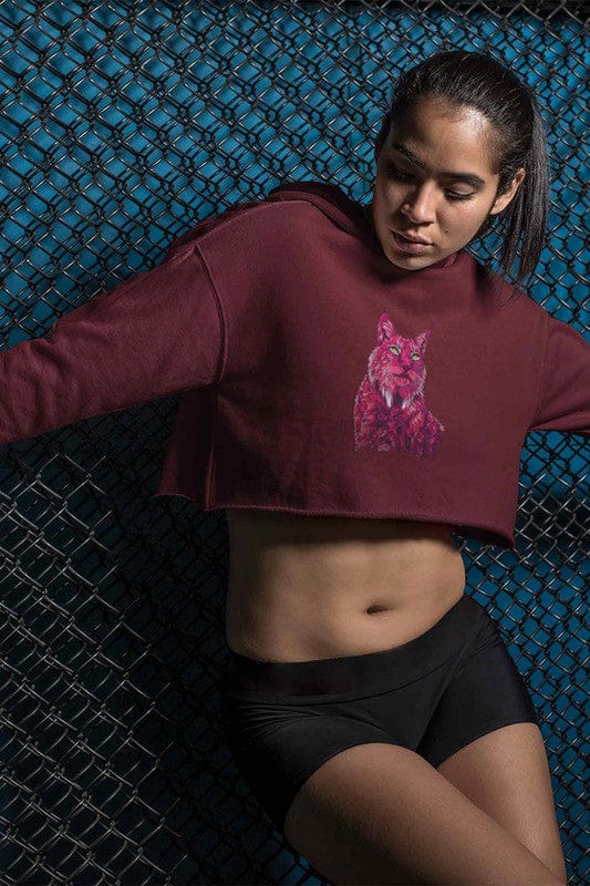 Crop Hoodie (Women) - Roar Of The Fuchsia Lion (6 Colours)