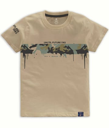 CODEZ Pack of 1 Boys Cotton Blend T-Shirt ( Khaki )