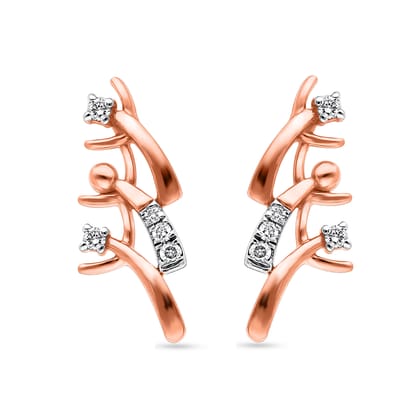 Senco Gold Tribe Joy Diamond Studs (2.3 gram / 0.07 Ct / HI-SI / 18K Yellow Gold)