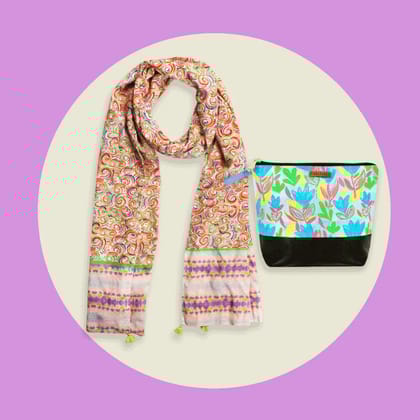 Spiral Stole & Pouch Combo