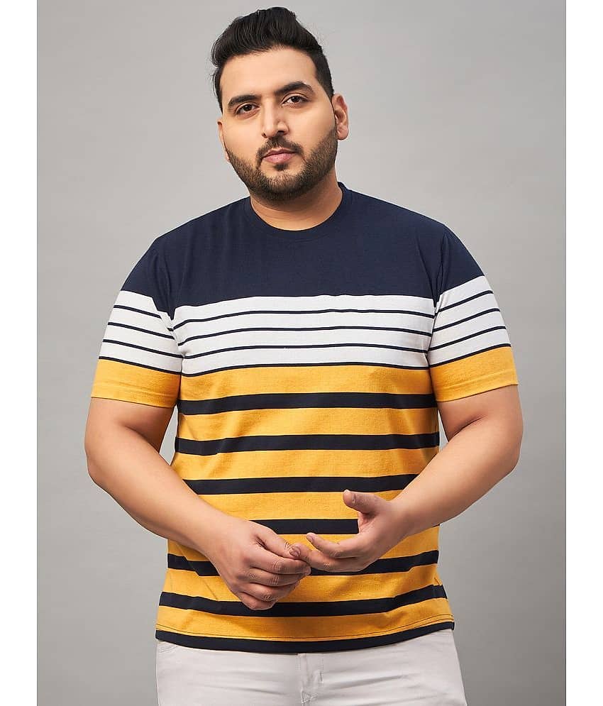 AUSTIVO Cotton Blend Regular Fit Striped Half Sleeves Men's T-Shirt - Multicolor ( Pack of 1 )