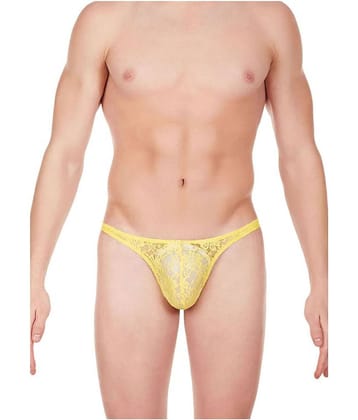 La Intimo Pack of 1 Nylon Thongs For Men's ( Yellow )