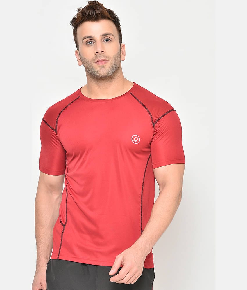 Chkokko - Maroon Polyester Regular Fit Men's Sports T-Shirt ( Pack of 1 )