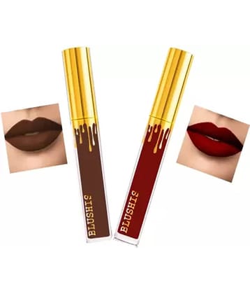 Blushis Non Transfer Smudge Proof Longlasting Sensational Liquid Multicolor Matte Lipstick (Pack of 2)
