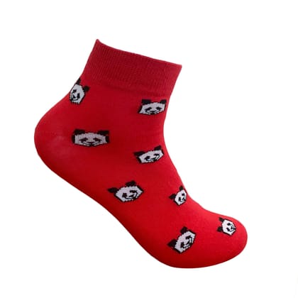 Panda Express - Red Ankle Socks For Men