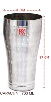 RK Stainless Steel Jumbo Lassi Glass| Premium Shower Design| Raindrop Series| Drinkware & Serveware for Lassi, Milk, and Water, Set of 02pc (700Ml) RK Stainless Steel Jumbo Lassi Glass| Premium Shower Design| Raindrop Series| Drinkware & Serveware for Lassi, Milk, and Water, Set of 02pc (700Ml)