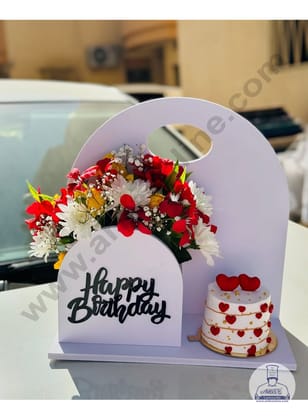 White Cake and Flower Hamper Stand  - CAKE DECOR™