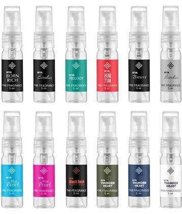 Riya XPLORIYA Best Seller Unisex Fragrance Gift Set | 12x5ml | Pocket Friendly Eau de Parfum - 60 ml (For Men & Women)