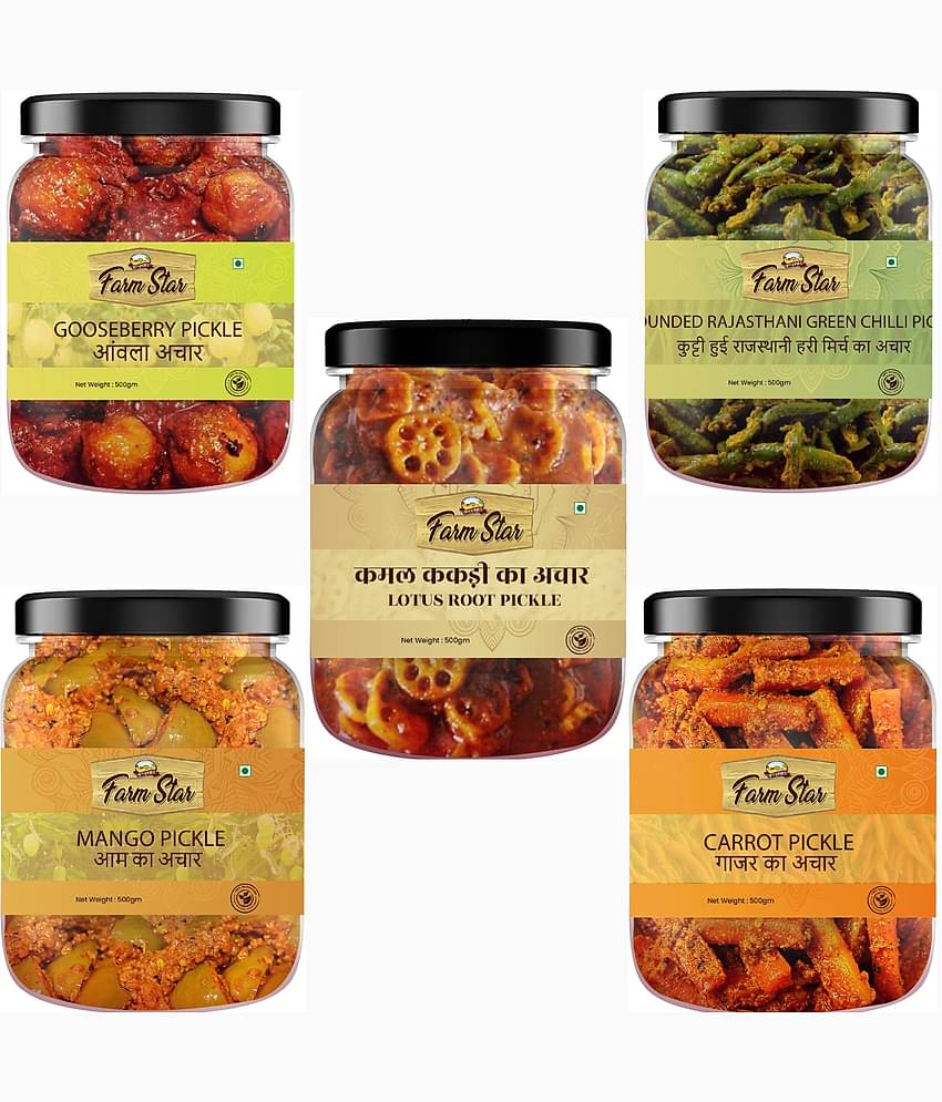Farm Star Salty & Spicy Fruit & Vegetable Pickle 2500 g Pack of 5