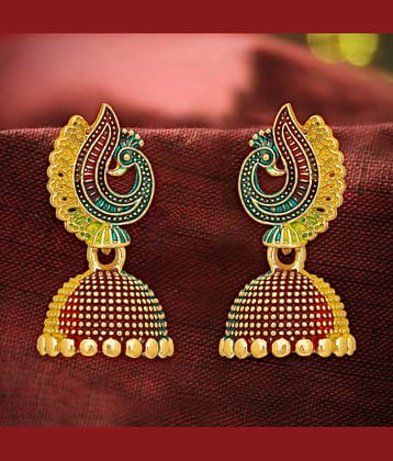 LUV FASHION Multi Color Jhumki Earrings ( Pack of 1 )