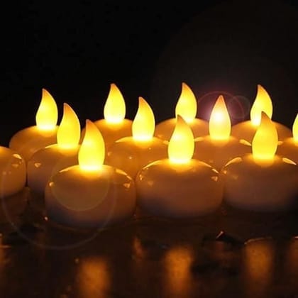 Flameless LED Tea Lights - Battery Operated Realistic Candles Pack of 24