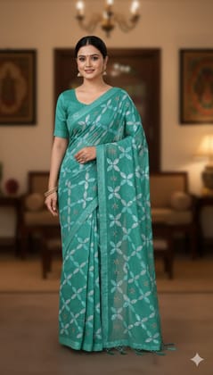 Jaipuri Sarees with moti work | Attached blouse