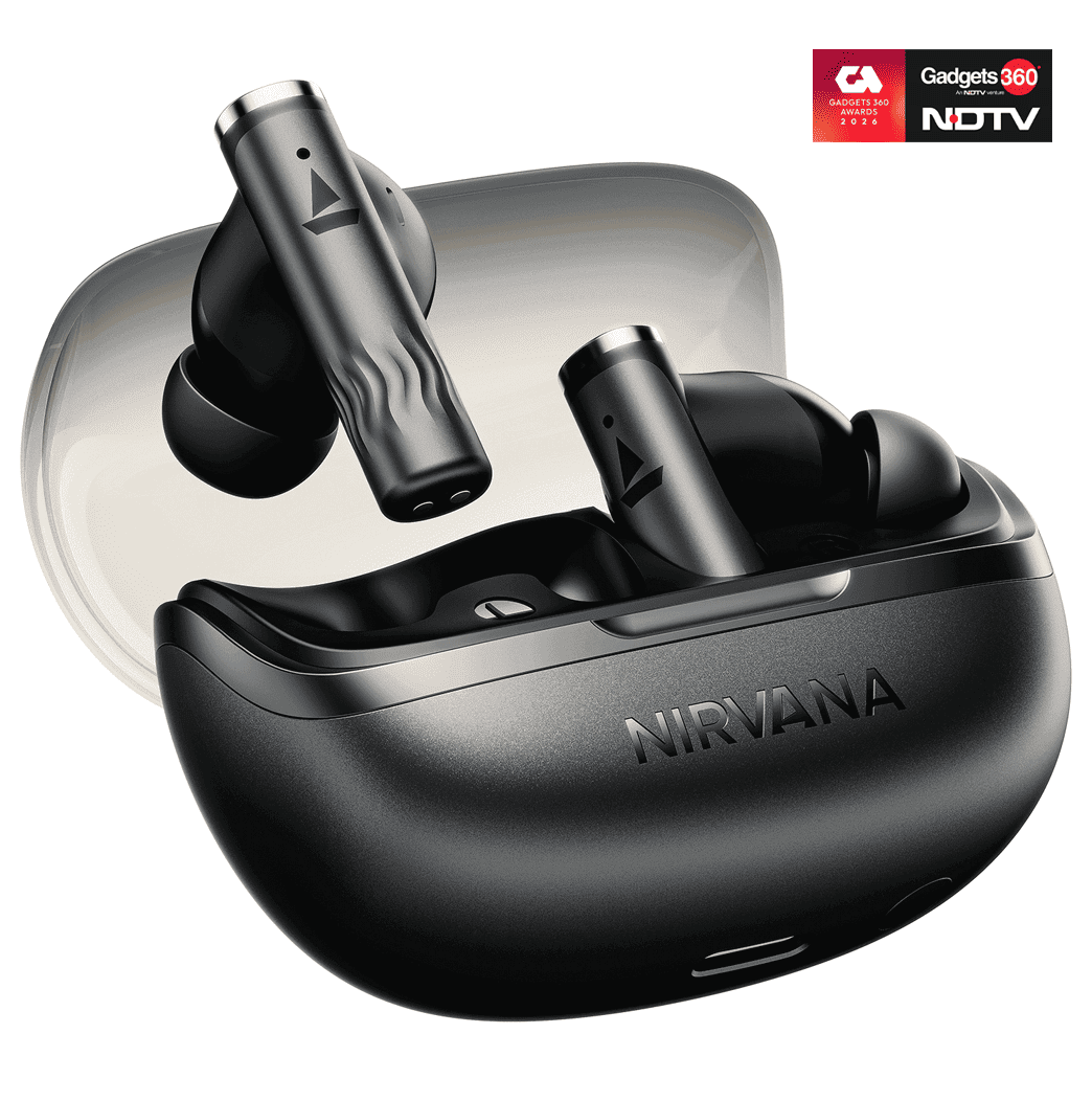 boAt Nirvana Zenith Pro | Wireless Earbuds with Spatial Audio, 80H Playback & 50dB Hybrid Adaptive ANC "Awarded Best TWS by Gadgets 360" boAt Nirvana Zenith Pro | Wireless Earbuds with Spatial Audio, 80H Playback & 50dB Hybrid Adaptive ANC "Awarded Best 