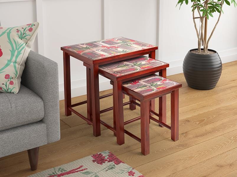 India Circus Pretty Monkey Mischief Nesting Table - By Krsnaa Mehta