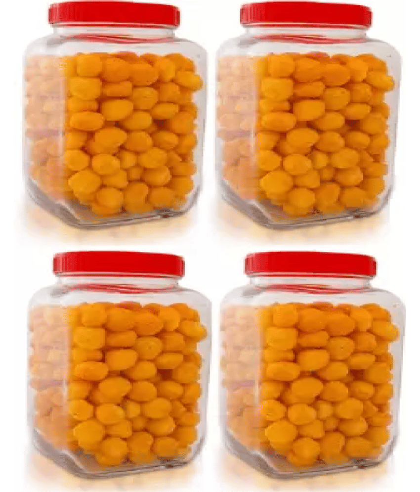 CROCO JAR - Red Glass Food Container ( Pack of 4 )