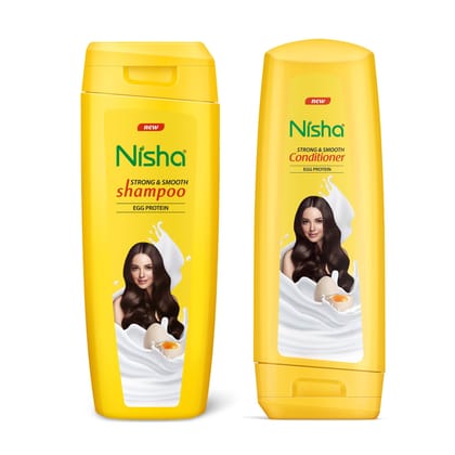 Nisha Shampoo and Conditioner Combo Pack 180ml, Egg Protein Shampoo Conditioner for Strong & Smooth Hair