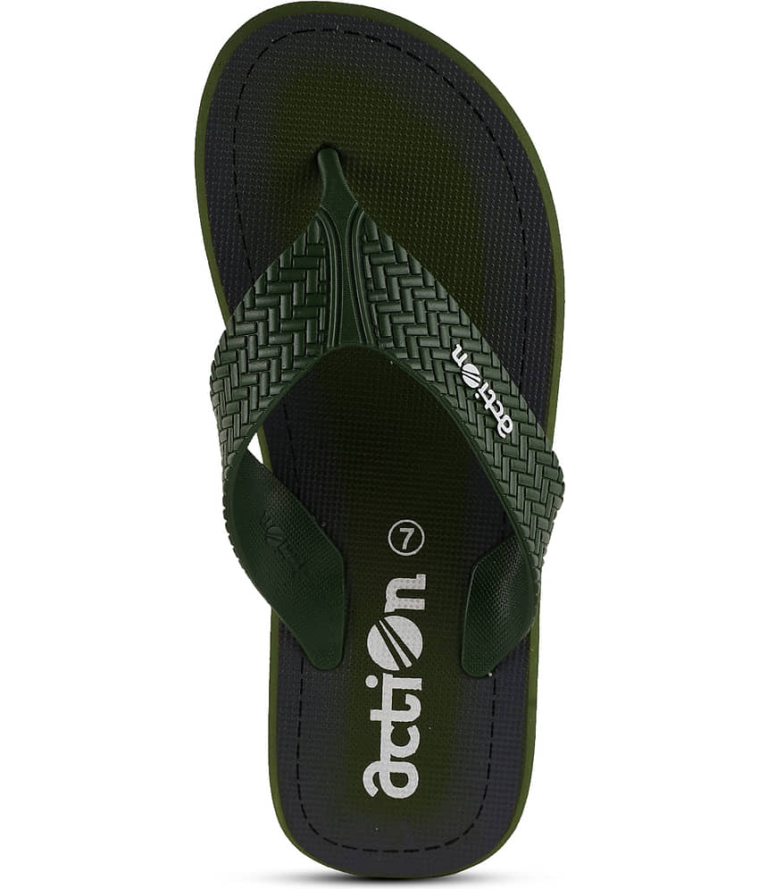Action Olive Men's Thong Flip Flop