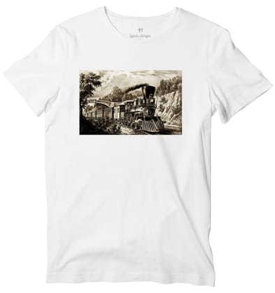 Steam Engine T-shirt-36 - XS / White