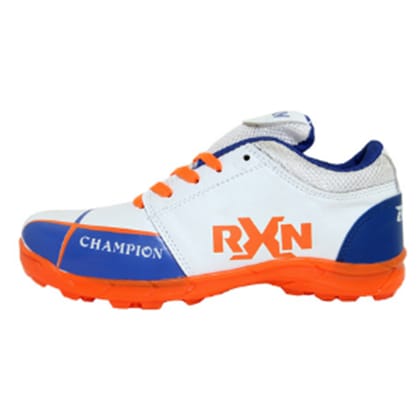 RXN Champion Cricket Shoes (White/Blue/Orange)-3