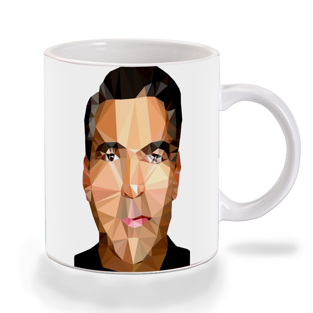 Multicolor George Clooney Geometric Art Ceramic Mug