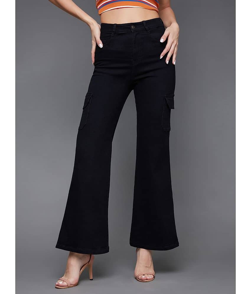 Miss Chase - Black Denim Wide Leg Women's Jeans ( Pack of 1 )