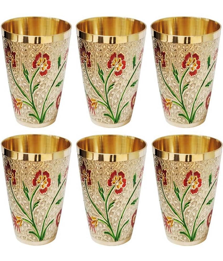 BrassCity Brass Designer Glasses 6pc set 220ml