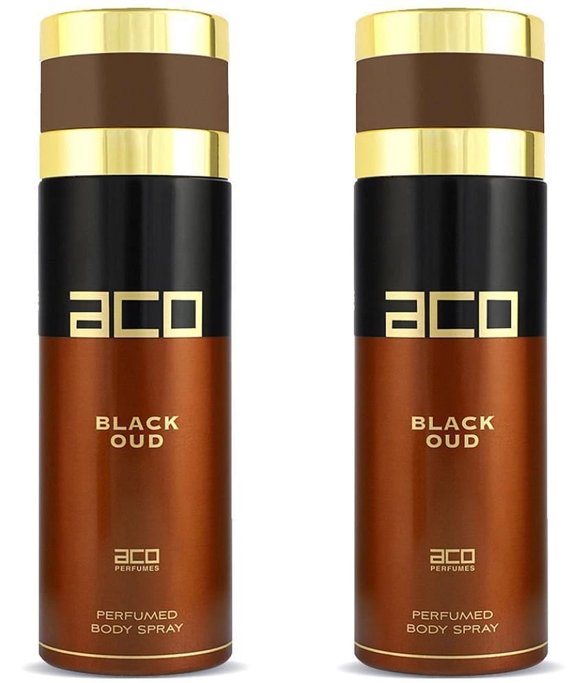 Aco Set of 2 Deodorant Body Spray, Black Oud For Men, 200ml Each