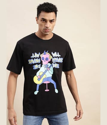 Veirdo Pack of 1 Cotton Oversized Fit Men's T-Shirt ( Black )