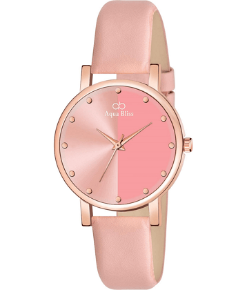 AQUA BLISS - Pink Leather Analog Womens Watch