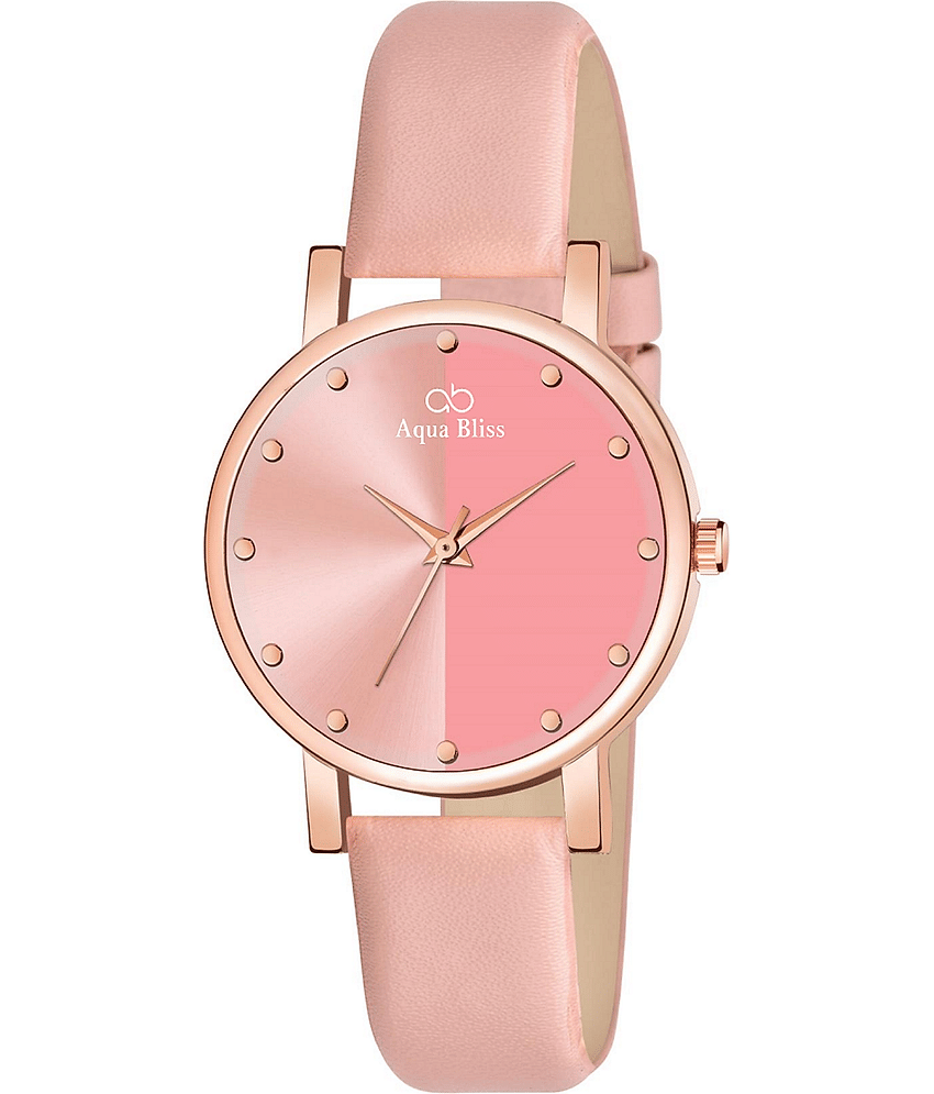 AQUA BLISS - Pink Leather Analog Womens Watch