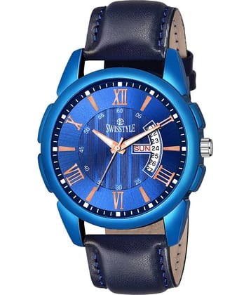 Swisstyle - Blue Leather Analog Men's Watch