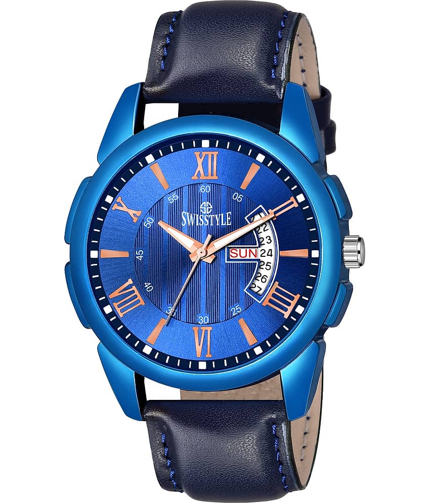 Swisstyle - Blue Leather Analog Men's Watch