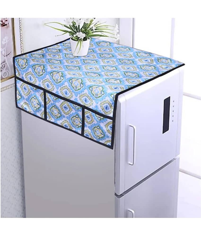 Aazeem Polyester Abstract Fridge Covers ( 35 96 ) Pack of 1 - Navy